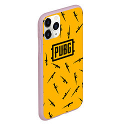 Чехол iPhone 11 Pro матовый PUBG АВТОМАТЫ ПАТТЕРН ЖЁЛТЫЙ, цвет: 3D-розовый — фото 2