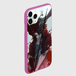 Чехол iPhone 11 Pro матовый Аста в режиме демона черный клевер, цвет: 3D-фиолетовый — фото 2