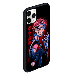Чехол iPhone 11 Pro матовый Магическая битва, Сукуна и Итадори, цвет: 3D-черный — фото 2