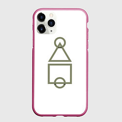 Чехол iPhone 11 Pro матовый Игра в кальмара, цвет: 3D-малиновый