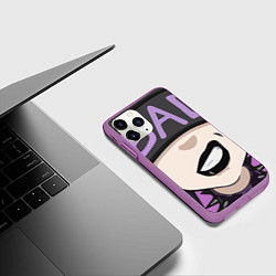 Чехол iPhone 11 Pro матовый BAD девочка, цвет: 3D-фиолетовый — фото 2