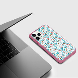 Чехол iPhone 11 Pro матовый Морозная Зимняя Свежесть, цвет: 3D-малиновый — фото 2