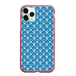 Чехол iPhone 11 Pro матовый Снеговик Хоккей