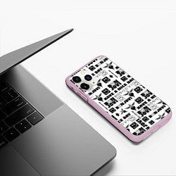 Чехол iPhone 11 Pro матовый BON JOVI ЛОГОБОМБИНГ БОН ДЖОВИ ПАТТЕРН, цвет: 3D-розовый — фото 2