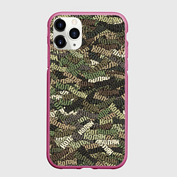 Чехол iPhone 11 Pro матовый Именной камуфляж Колян, цвет: 3D-малиновый