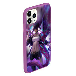 Чехол iPhone 11 Pro матовый LEAGUE OF LEGENDS AKALI ЛИГА ЛЕГЕНД АКАЛИ, цвет: 3D-фиолетовый — фото 2