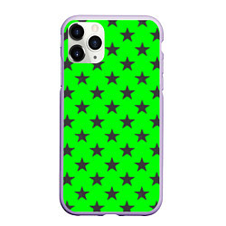 Чехол iPhone 11 Pro матовый Звездный фон зеленый