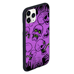 Чехол iPhone 11 Pro матовый Живые мертвецы Кладбище черепов, цвет: 3D-черный — фото 2