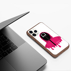 Чехол iPhone 11 Pro матовый Игра в кальмара - Squid game, цвет: 3D-коричневый — фото 2