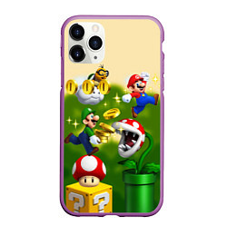 Чехол iPhone 11 Pro матовый Mario Coins