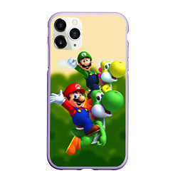 Чехол iPhone 11 Pro матовый 3DMario, цвет: 3D-светло-сиреневый