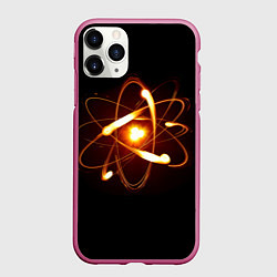 Чехол iPhone 11 Pro матовый А т о м, цвет: 3D-малиновый