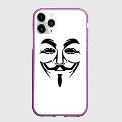 Чехол iPhone 11 Pro матовый Анонимус!!, цвет: 3D-фиолетовый