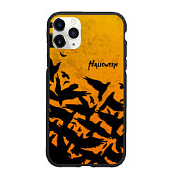 Чехол iPhone 11 Pro матовый ВОРОНЫ ХЕЛЛОУИН CROWS HALLOWEEN, цвет: 3D-черный