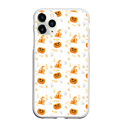 Чехол iPhone 11 Pro матовый Patern Halloween 23, цвет: 3D-белый