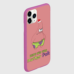 Чехол iPhone 11 Pro матовый Патрик новый год патрик happy new year patrick sta, цвет: 3D-фиолетовый — фото 2