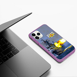 Чехол iPhone 11 Pro матовый Выстрел из крейсера, цвет: 3D-фиолетовый — фото 2