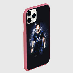 Чехол iPhone 11 Pro матовый Lionel Messi Paris Saint-Germain, цвет: 3D-малиновый — фото 2