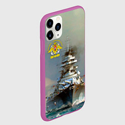 Чехол iPhone 11 Pro матовый ВМФ Военно-Морской Флот, цвет: 3D-фиолетовый — фото 2