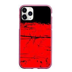 Чехол iPhone 11 Pro матовый КРАСНЫЙ ГРАНЖ RED GRUNGE, цвет: 3D-малиновый