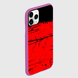 Чехол iPhone 11 Pro матовый КРАСНЫЙ ГРАНЖ RED GRUNGE, цвет: 3D-фиолетовый — фото 2