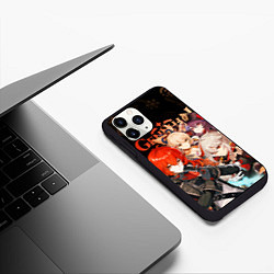 Чехол iPhone 11 Pro матовый Genshin Impact: Дилюк, Кадзуха, Ёимия, Ху Тао, цвет: 3D-черный — фото 2