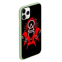 Чехол iPhone 11 Pro матовый Игра в кальмара: Команда, цвет: 3D-салатовый — фото 2