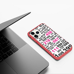 Чехол iPhone 11 Pro матовый Игра в кальмара: номера игроков, цвет: 3D-красный — фото 2