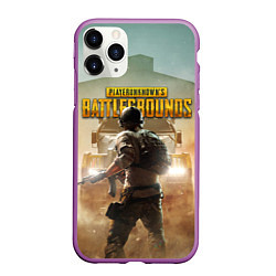 Чехол iPhone 11 Pro матовый PUBG СОЛДАТ В ШЛЕМЕ ПАБГ