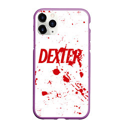 Чехол iPhone 11 Pro матовый Dexter logo Декстер брызги крови, цвет: 3D-фиолетовый