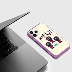 Чехол iPhone 11 Pro матовый Игра в кальмара: Игроки 456, цвет: 3D-фиолетовый — фото 2