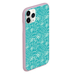 Чехол iPhone 11 Pro матовый Хохломские узоры Бирюза, цвет: 3D-розовый — фото 2