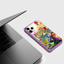 Чехол iPhone 11 Pro матовый CLASH OF CLANS БИТВА КЛАНОВ, цвет: 3D-фиолетовый — фото 2