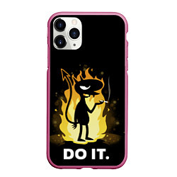 Чехол iPhone 11 Pro матовый Чертенок Do it, цвет: 3D-малиновый