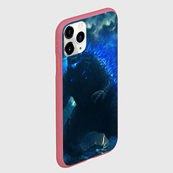 Чехол iPhone 11 Pro матовый ГОДЗИЛЛА В МОРЕ, цвет: 3D-малиновый — фото 2