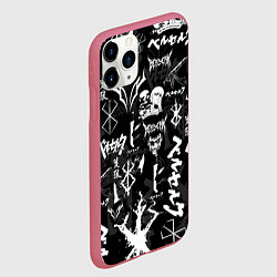 Чехол iPhone 11 Pro матовый BERSERK SYMBOL LOGO БЕРСЕРК СИМВОЛИКА ПАТТЕРН, цвет: 3D-малиновый — фото 2