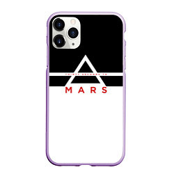 Чехол iPhone 11 Pro матовый Thirty Seconds to Mars черно-белая, цвет: 3D-сиреневый