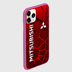 Чехол iPhone 11 Pro матовый Митсубиси 3D плиты, цвет: 3D-фиолетовый — фото 2