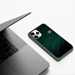 Чехол iPhone 11 Pro матовый GREEN BMW, цвет: 3D-темно-зеленый — фото 2