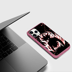 Чехол iPhone 11 Pro матовый Dragon ball super, цвет: 3D-малиновый — фото 2