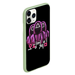 Чехол iPhone 11 Pro матовый Squid Game Guards, цвет: 3D-салатовый — фото 2