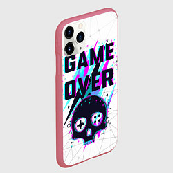 Чехол iPhone 11 Pro матовый Game OVER - NEON 3D, цвет: 3D-малиновый — фото 2