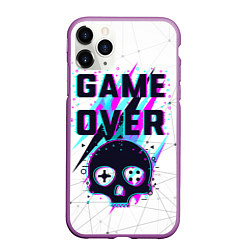 Чехол iPhone 11 Pro матовый Game OVER - NEON 3D