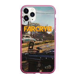 Чехол iPhone 11 Pro матовый Far Cry 6 game art, цвет: 3D-малиновый