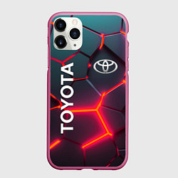 Чехол iPhone 11 Pro матовый TOYOTA 3D NEON ТОЙОТА 3Д ПЛИТЫ НЕОН