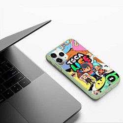 Чехол iPhone 11 Pro матовый Toca Life: Heroes, цвет: 3D-салатовый — фото 2