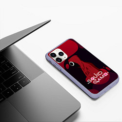 Чехол iPhone 11 Pro матовый Игра в кальмара Red Black, цвет: 3D-светло-сиреневый — фото 2