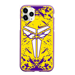 Чехол iPhone 11 Pro матовый ЛЕЙКЕРС LOS ANGELES LAKERS,, цвет: 3D-фиолетовый