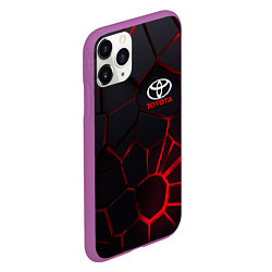 Чехол iPhone 11 Pro матовый Тойота 3D плиты с подсветкой, цвет: 3D-фиолетовый — фото 2