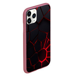 Чехол iPhone 11 Pro матовый Адские 3D плиты 3Д геометрия плиты, цвет: 3D-малиновый — фото 2